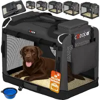 Cadoca Hondentransportbox Antraciet XXL 90x61x65cm