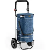 Monzana Boodschappentrolley Blauw Alu 56L 31x24x54cm