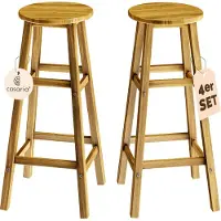 Casaria Barkrukken Set van 4 Acaciahout 76cm