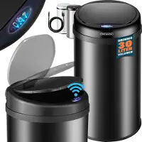 Monzana Sensor afvalbak Zwart roestvrij staal 30 liter