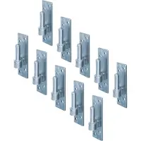 Alberts 837242 plaatduim op plaat | Zuid-Duitse vorm met DI- of DII-haak | elektrolytisch blauw verzinkt | doornmaat Ø16 mm | plaat 180 x 40 mm | Set van 10