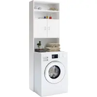Casaria Wasmachinekast Neapel Wit 185x63x20cm