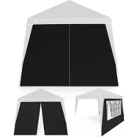 Casaria Zijwand 2 Stuks voor Paviljoen Capri Zwart 3x3m
