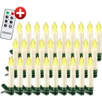 Monzana Kerstboomverlichting 30 LED Kaarsen Warmwit