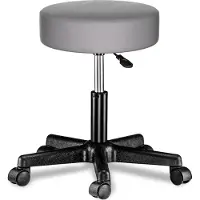 Casaria Verstelbare Draaikruk - 46/60cm Zithoogte – 1 Stuks Grijs