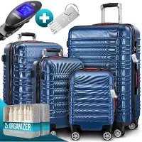 Monzana Reiskoffers 4-delige Blauw ABS accessoires