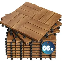Casaria Tegels 66 stuks Acaciahout mozaïek 30x30cm