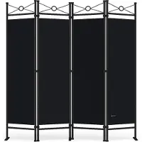 Casaria Kamerscherm Zwart Staal 180x163cm Inklapbaar
