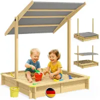 Spiel Werk Zandbak Samu 120x120cm incl Zonbescherming UV 50+
