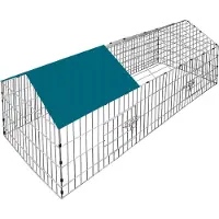 Cadoca Buitenverblijf voor konijnen Groen 180x75x75cm Bescherming tegen de zon