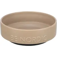 Trixie be nordic voerbak hond keramiek/rubber taupe - 16 cm