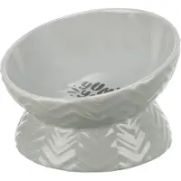 Trixie verhoogde voerbak/waterbak keramiek grijs - 350 ml 17 cm - Hondenvoer