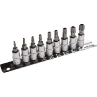 Bgs Torx doppenset 1/4" 9 delig (T10 - T50, met boring) 2165