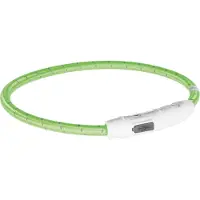 Trixie - Halsband Hond - Flash Lichthalsband - USB - TPU/Nylon - Groen - 45X0.7 cm