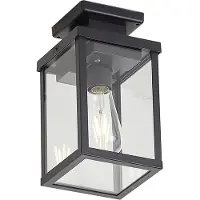 QAZQA Moderne buiten plafondlamp zwart met bewegings- en schemersensor IP44 - Rotterdam