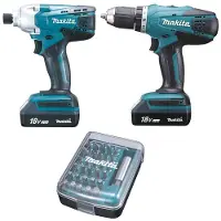 Makita combi kit DK18354X1 – Accuboor & slagschroefmachine – incl. 2 accu’s + bitsetje 31-delig