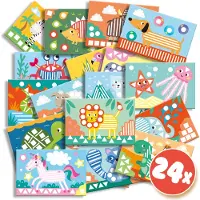 SES Creative – Ik Leer Plakken en Vormen Herkennen – Met 24 Knutselkaarten, 5 Rollen Gekleurde Tape en Stickers – Educatief Speelgoed vanaf 3 jaa