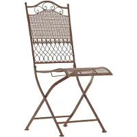 CLP Kiran Tuinstoel - Opvouwbaar - Metalen stoel - Art nouveau - antiek bruin