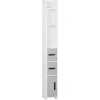 Kleankin -Badkamerkast-Hout-15x17x120cm-Grijs