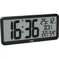 TFA-Dostmann 60.4525.01 Wandklok Zendergestuurd 356 mm x 161 mm x 27 mm Zwart Groot display