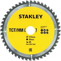 Stanley Cirkelzaagblad Hout Sta13045-xj - 210mm - 48t Fijn - Hardmetaal