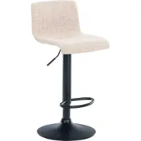 CLP Hover Barkruk - Stof Metaal mat zwart creme