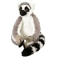 Wild republic knuffel ringstaart maki junior 18 cm pluche grijs
