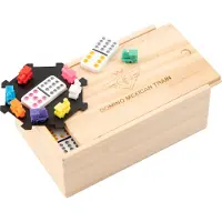 Coppens Domino dubbel 12 Mexican Train in houten kist |
