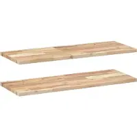 vidaXL Wandschappen 2 st zwevend 100x30x2 cm onbehandeld acaciahout