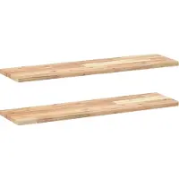vidaXL Wandschappen 2 st zwevend 100x20x2 cm onbehandeld acaciahout