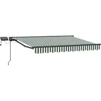 vidaXL Handbediende luifel met LED's Groen, Wit, Anthraciet 3 x 2,5 m