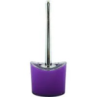 Spirella MSV Toiletborstel in houder/wc-borstel Aveiro - PS kunststof/rvs - paars/zilver - 37 x 14 cm - Toiletborstels