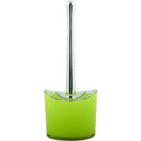Spirella MSV Toiletborstel in houder/wc-borstel Aveiro - PS kunststof/rvs - limegroen/zilver - 37 x 14 cm - Toiletborstels