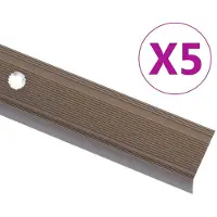 vidaXL Trapneuzen L-vormig 5 st 100 cm aluminium bruin