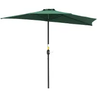 Outsunny Half Terrasparasol - Metaal - 269x138x236cm - Groen