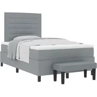 vidaXL Boxspring bed met kussen Lichtgrijs 120 x 200 cm Stof