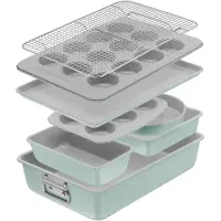 Tefal Ceramik Bakvorm - 8-delige Set - Muffinvorm, Cakevorm, Koelrek - Non-Stick Coating - PFAS-vrij