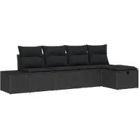 vidaXL Set van 6 tuinmeubels, polyrotan