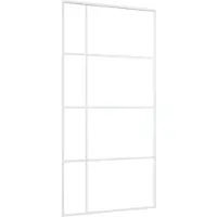 vidaXL Schuifdeur 102,5x205 cm mat ESG-glas en aluminium wit