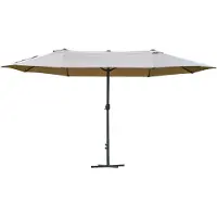 Outsunny dubbelzijdige parasol - Staal - 460x270x240cm - Café