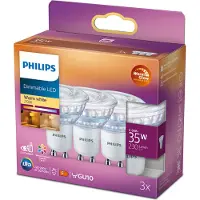 Philips LED spot GU10 2.6W 2200K-2700K Dimbaar (3 Stuks)