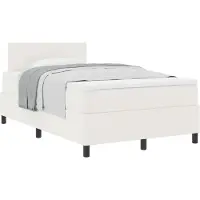 vidaXL Boxspringbed, crème en wit, 120 x 190 cm, bekleding van cordstof