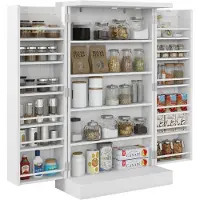 HOMCOM -Voorraadkasten-MDF-60x30x104cm-Wit
