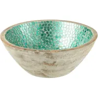 J-Line Kom mozaiek mango hout groen medium