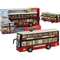 Lean Toys De lichten van de dubbeldekker stadsbus klinken rood 1:16