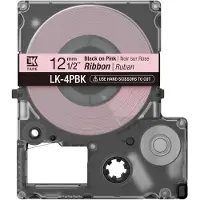 Epson LK-4PBK satijnlint tape zwart op roze 12mm (origineel)