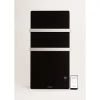 Create WARM TOWEL CRYSTAL - Elektrisch glazen handdoekenrek met wifi-Zwart