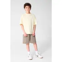 Shoeby T-shirt met backprint lichtgeel Jongens Katoen Ronde hals Backprint - maat 98/104
