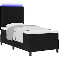 vidaXL Boxspring bed met LED-stripverlichting Zwart 90 x 200 cm Stof