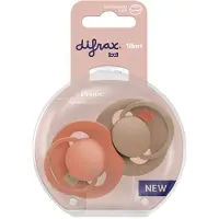 Difrax Lovi Dynamic Fopspeen 18+m Granola/Orange 2 stuks